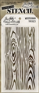 Picture of Stampers Anonymous Tim Holtz Layered Στένσιλ  4"X8.5" - Νο. 23 Woodgrain 