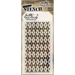 Picture of Stampers Anonymous Tim Holtz Layered Στένσιλ  4"X8.5" -  Nr48 Argyle