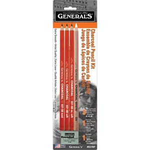 Picture of General's Charcoal Pencil Kit - Σετ Μολυβια Μαύρο & Λευκό Καρβουνο, 5τμχ