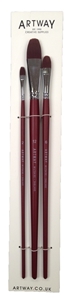 Picture of Artway Long Handle Nylon Brush Set - Σετ Πινέλων Filbert Nylon, 3τεμ