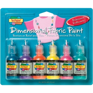 Picture of Scribbles 3D Fabric Paints 1oz Set of 6 - Iridescent