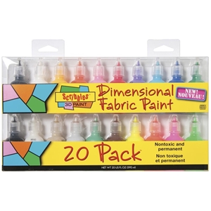 Picture of Scribbles 3D Fabric Paints 1oz Set of 20 - Shiny