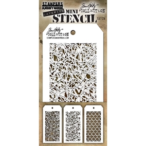 Picture of Stampers Anonymous Tim Holtz Mini Layered Στενσιλ Σετ - Trellis, Ornate, Leafy Set 24, 3 τεμ.