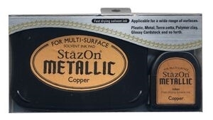 Picture of StazOn Opaque Solvent Ink & Reinker Kit - Copper, 4pcs