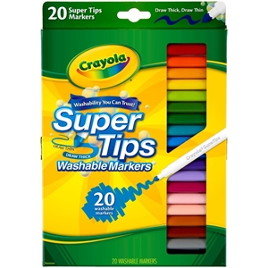 Picture of Πλενόμενοι μαρκαδόροι Crayola Washable Markers -Super Tips Σετ 20τμχ
