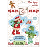 Εικόνα του Clear Stamps Set Dear Santa by Helz Cuppleditch Σετ Διαφανείς Σφραγίδες - Snowball Fight, 7τεμ
