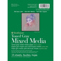 Εικόνα του Strathmore Series 400 Paper Pad Μπλοκ Ζωγραφικής 6" x 8" - Mixed Media, Toned Grey