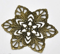 Εικόνα του Metal Filigree Flower Embellishments IV -Μεταλλικά Διακοσμητικά Λουλούδι IV,  Bronze