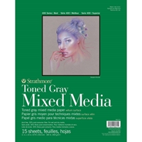 Εικόνα του Strathmore Series 400 Paper Pad Μπλοκ Ζωγραφικής 11" x 14" - Mixed Media, Toned Grey