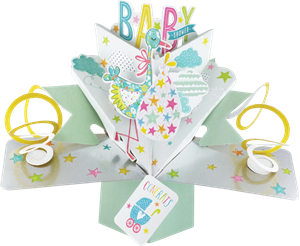 Picture of Pop Ups Greeting Cards - Baby Shower (Stork)
