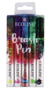 Picture of Royal Talens Ecoline Coloured Brush Pen - Set of 5