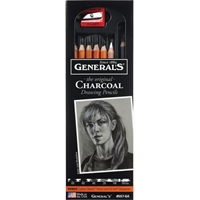 Εικόνα του General's Charcoal Pencil Kit - Σετ Μολύβια Κάρβουνου 6τμχ 