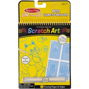Picture of Melissa & Doug On The Go Scratch Art Color Reveal Pads - Learn to Draw Pad Pets