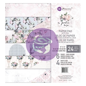 Picture of Χαρτιά Scrapbooking Prima Marketing Double-Sided Paper Pad 12"X12" - Poetic Rose