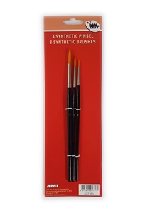 Picture of AMI Set of 3 Fine Round Synthetic Paintbrushes