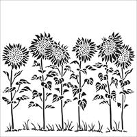 Εικόνα του Crafter's Workshop Template Στένσιλ 6"X6" - Sunflower Meadow
