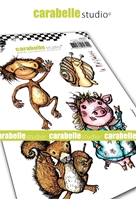 Picture of Carabelle Studio Cling Stamp A6 by La Rafistolerie - Funny Animals, 4pcs