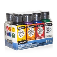 Εικόνα του DecoArt Glass Paint Value Pack - Ακρυλικά Χρώματα για Γυαλί & Πορσελάνη, Σετ 8τμχ