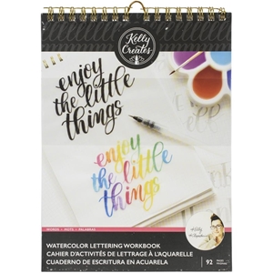 Picture of Kelly Creates Watercolor Brush Lettering Workbook 8.5"X11" - Words