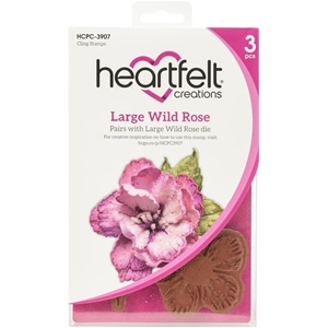 Picture of Heartfelt Creations Cling Rubber Stamp Set - Wild Rose Large Rose