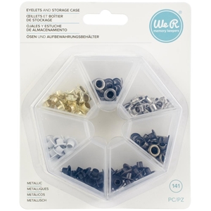 Picture of We R Memory Keepers - 140 Eyelets with Storage Case Metallic