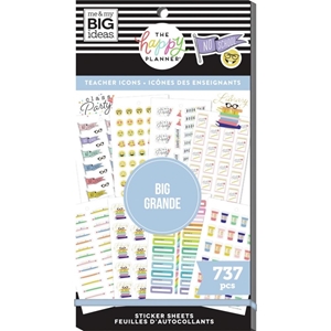 Picture of Happy Planner Sticker Value Pack Μπλοκ με Αυτοκόλλητα - Teacher Big, Icons, 737τεμ.