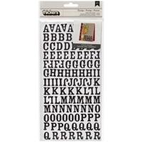 Εικόνα του American Crafts Chipboard Alphabet Stickers - Rockabye Black Glitter