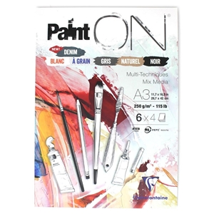 Picture of Clairefontaine Μπλοκ Ζωγραφικής PaintOn Mixed-Media Pad - 6 Χρώματα Α3