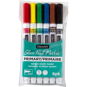 Picture of DecoArt Glass Paint Marker Multi-Pack - Γυαλί & Πορσελάνη, Primary, 6τεμ.