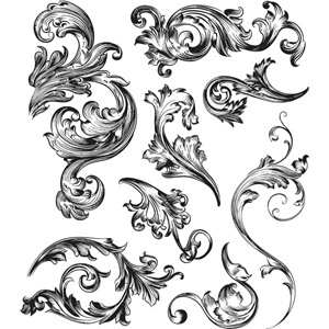 Picture of Tim Holtz Σετ Σφραγίδες 7"X8.5" - Scrollwork
