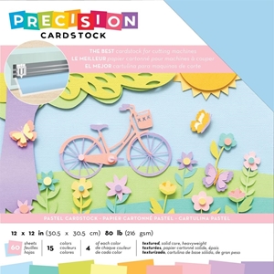 Picture of American Crafts Precision Cardstock Pack 12"X12" - Pastel, 60pcs