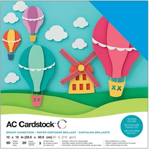 Picture of American Crafts Cardstock Pack 12"X12" - Χαρτόνι Μονόχρωμο Scrapbooking Brights, 60τμχ