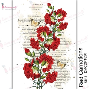 Picture of Dress My Craft Transfer Me Sheet A4 - Red Carnations