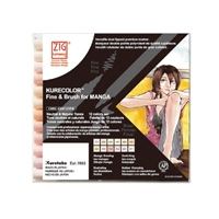 Εικόνα του Kuretake Kurecolor Markers For Manga Μαρκαδόροι Διπλής Μύτης - Flesh and Neutral, 12 τεμ