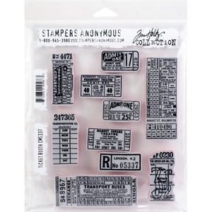 Picture of Stampers Anonymous Tim Holtz Σετ Σφραγίδες 7"X8.5" - Ticket Booth, 10τεμ.