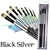 Picture of Dynasty Black Silver Short Handle Brush Set - Angle 1/4 & 3/8, Round 0, Liner 5/0