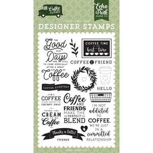 Picture of Echo Park Coffee & Friends Stamps 4"X6" - Coffee Addict
