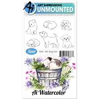 Εικόνα του Art Impressions Watercolor Cling Stamp Set Σετ Σφραγίδες Rubber - Dogs, 6τεμ