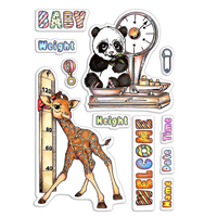 Picture of Ciao Bella Stamping Art Clear Stamps 4" x 6" - Baby Height & Weight, 11pcs