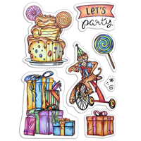 Picture of Ciao Bella Stamping Art Clear Stamps 4'' x 6'' - Let's Party, 7pcs