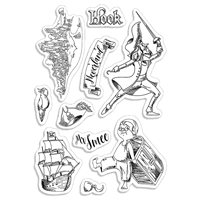 Εικόνα του Ciao Bella Stamping Art Διάφανες Σφραγίδες 4'' x 6'' - Hook & Mr. Smee, 10τεμ.