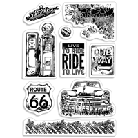 Picture of Ciao Bella Stamping Art Clear Stamps 4'' x 6'' - Gas Station, 9pcs