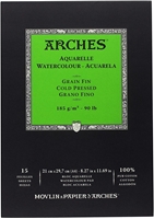 Εικόνα του Arches Μπλοκ Ακουαρέλας 100% Βαμβάκι - Cold Pressed, 185gsm