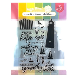 Picture of Waffle Flower Stencil-N-Stamp - Lighthouse, 17pcs