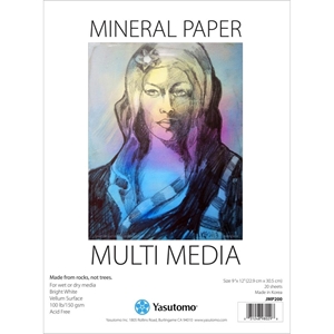 Picture of Yasutomo Multi-Media Mineral Paper Pad - Χαρτί Μεικτών Τεχνικών από Ορυκτά 9"X12"