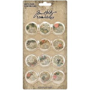 Picture of Tim Holtz Idea-Ology Quote Flair Buttons - Διακοσμητικά Flair, 12τεμ.