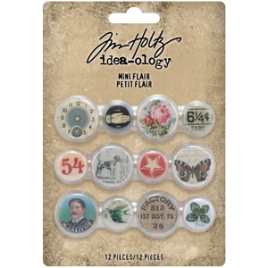 Picture of Tim Holtz Idea-Ology Quote Mini Flair Buttons - Διακοσμητικά Flair, 12τεμ. 