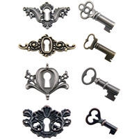 Εικόνα του Tim Holtz Idea-Ology Μεταλλικά Στοιχεία - Locket Keys & Keyholes