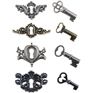 Picture of Tim Holtz Idea-Ology Μεταλλικά Στοιχεία - Locket Keys & Keyholes