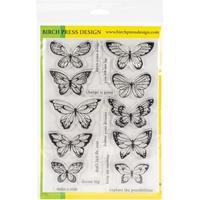Εικόνα του Birch Press Designs Διάφανες Σφραγίδες 6"x8" - Lovely Butterflies, 19τεμ.